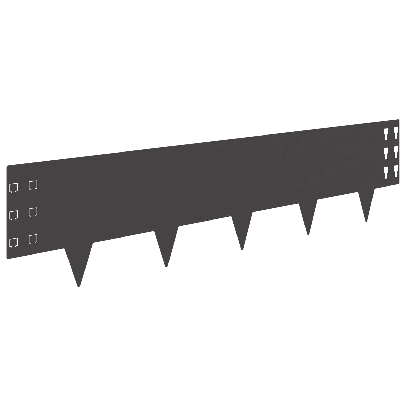 Bordura per Prato 20 pcs 100 x 25 cm Acciaio Nero | homemem39