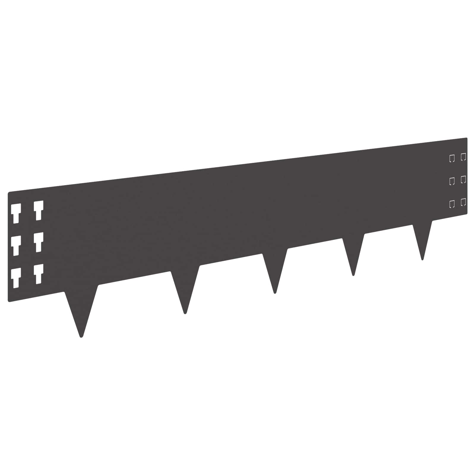 Bordura per Prato 20 pcs 100 x 25 cm Acciaio Nero | homemem39