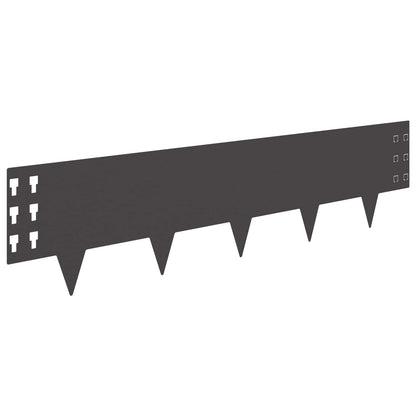 Bordura per Prato 20 pcs 100 x 25 cm Acciaio Nero | homemem39