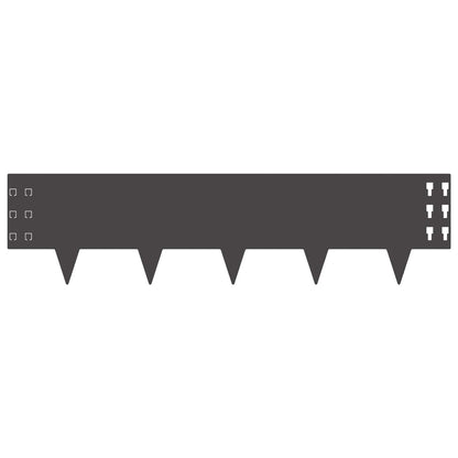 Bordura per Prato 20 pcs 100 x 25 cm Acciaio Nero | homemem39