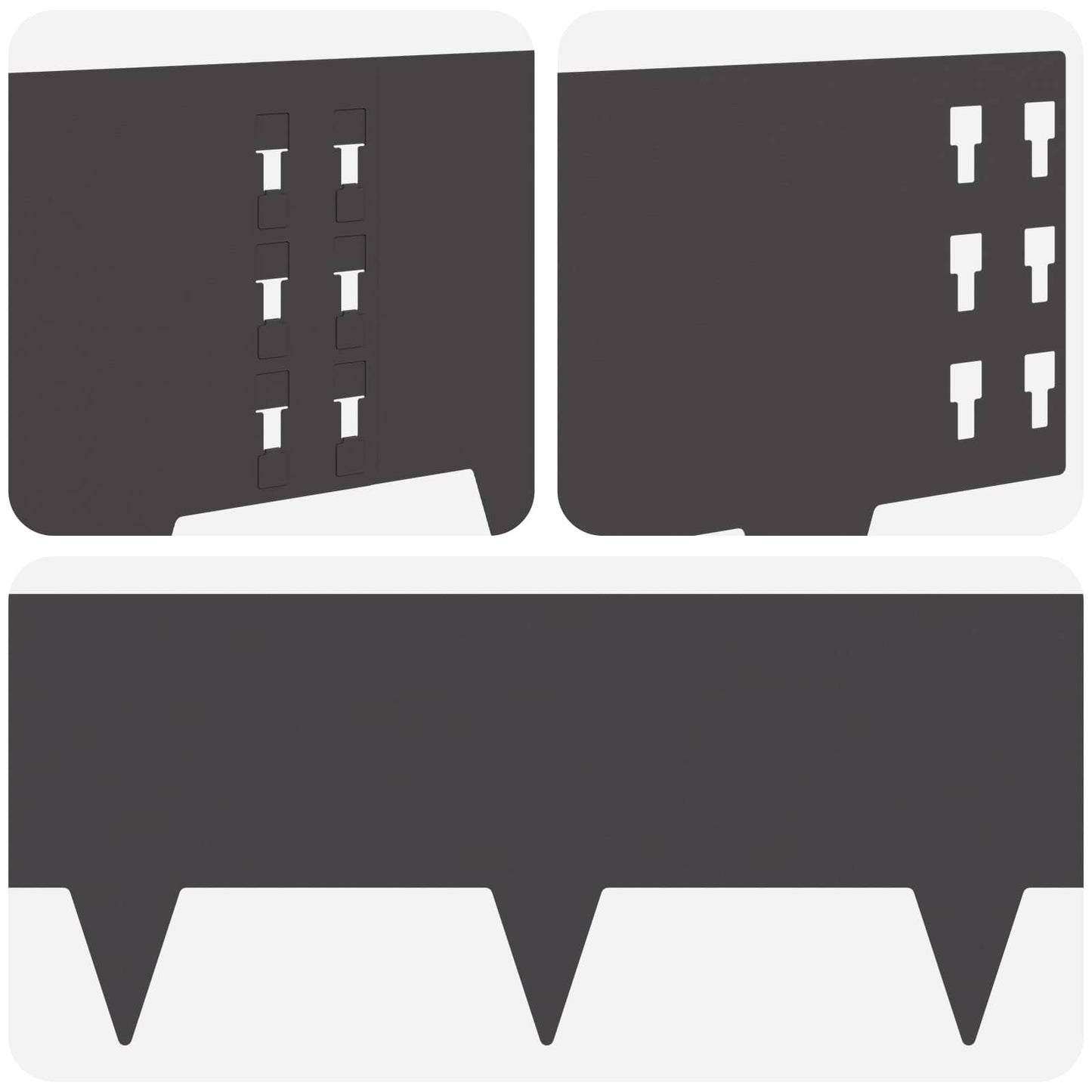 Bordura per Prato 30 pcs 100 x 25 cm Acciaio Nero | homemem39