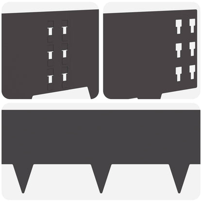 Bordura per Prato 30 pcs 100 x 25 cm Acciaio Nero | homemem39