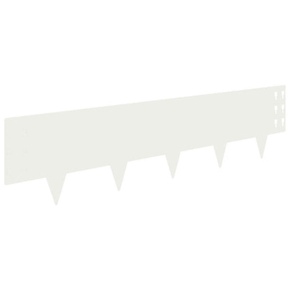 Bordura per Prato 10 pcs 100 x 25 cm Acciaio Bianco | homemem39