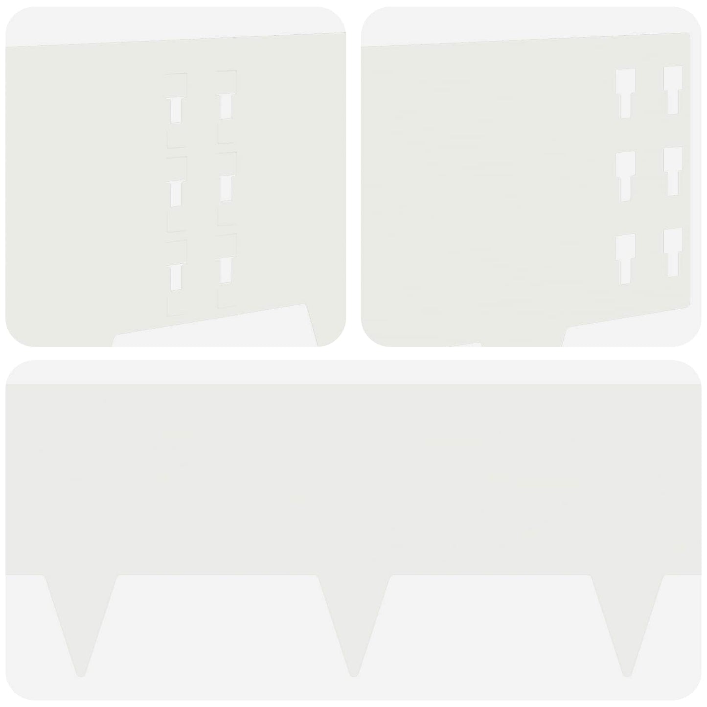 Bordura per Prato 20 pcs 100 x 25 cm Acciaio Bianco | homemem39