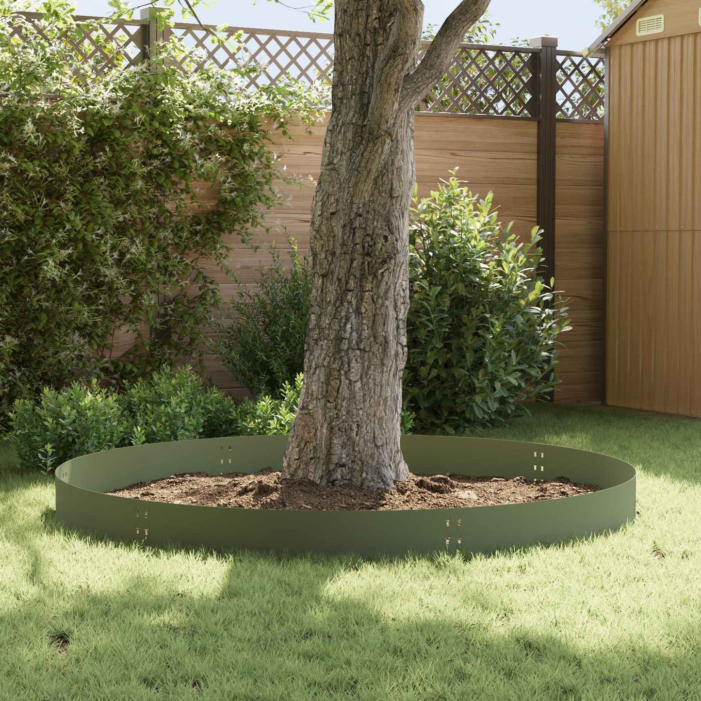 Bordura per Prato 10 pcs 100 x 25 cm Acciaio Verde Oliva | homemem39