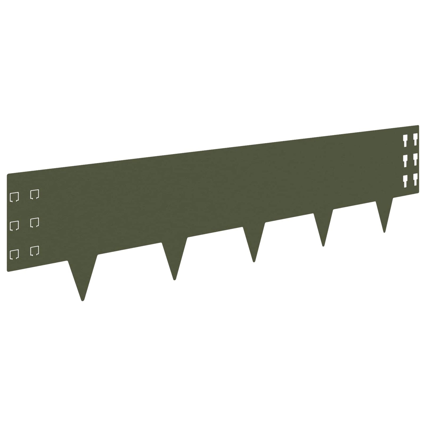 Bordura per Prato 10 pcs 100 x 25 cm Acciaio Verde Oliva | homemem39