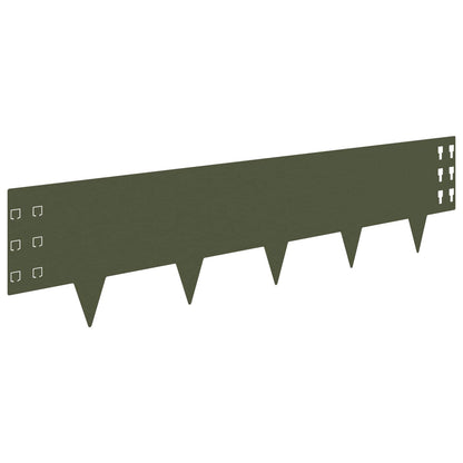 Bordura per Prato 10 pcs 100 x 25 cm Acciaio Verde Oliva | homemem39