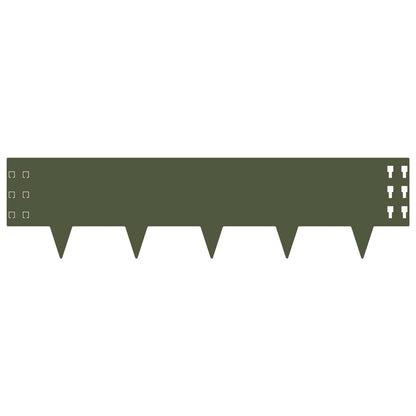 Bordura per Prato 10 pcs 100 x 25 cm Acciaio Verde Oliva | homemem39