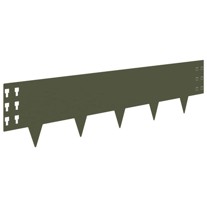 Bordura per Prato 20 pcs 100 x 25 cm Acciaio Verde Oliva | homemem39