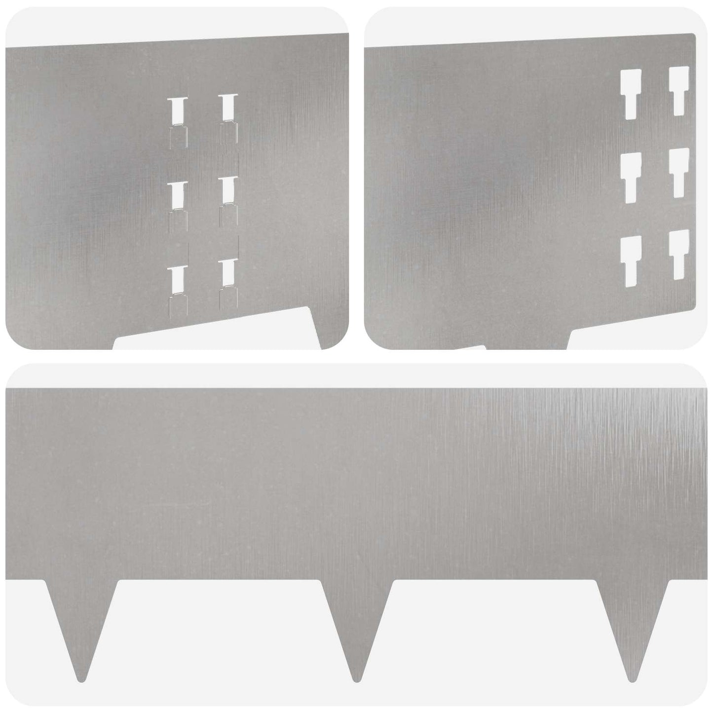 Bordura per Prato 10 pcs 100 x 25 cm Acciaio Argento | homemem39