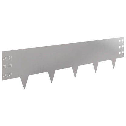 Bordura per Prato 10 pcs 100 x 25 cm Acciaio Argento | homemem39