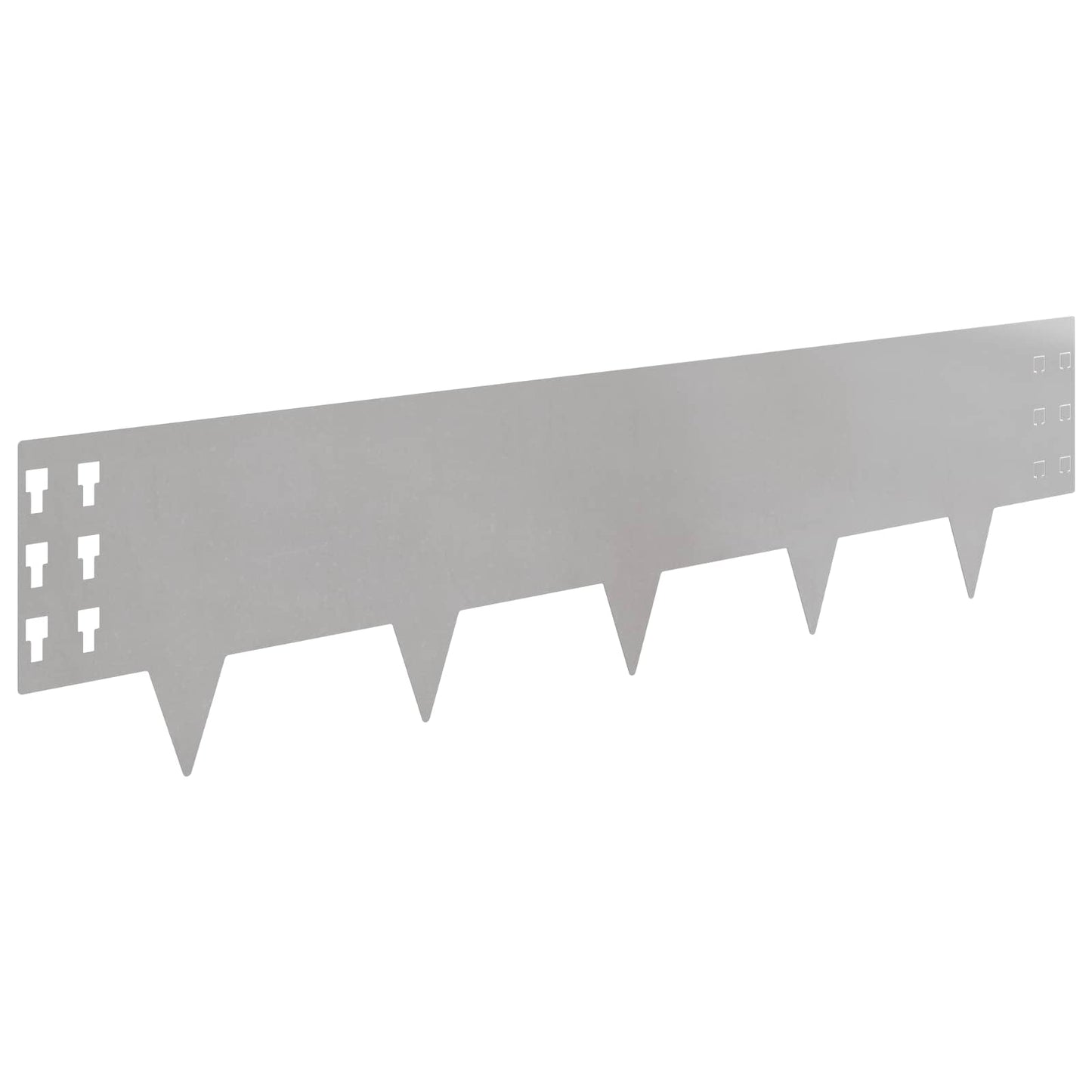 Bordura per Prato 10 pcs 100 x 25 cm Acciaio Argento | homemem39