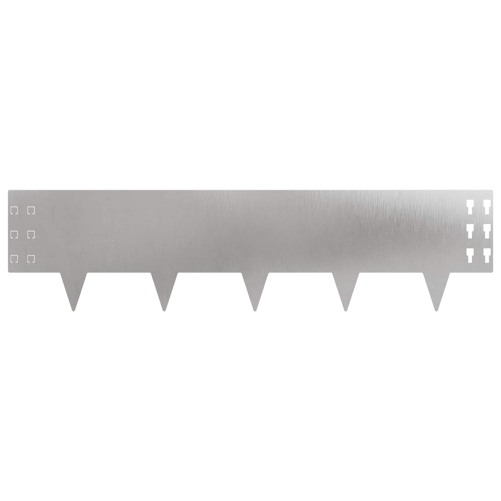 Bordura per Prato 10 pcs 100 x 25 cm Acciaio Argento | homemem39