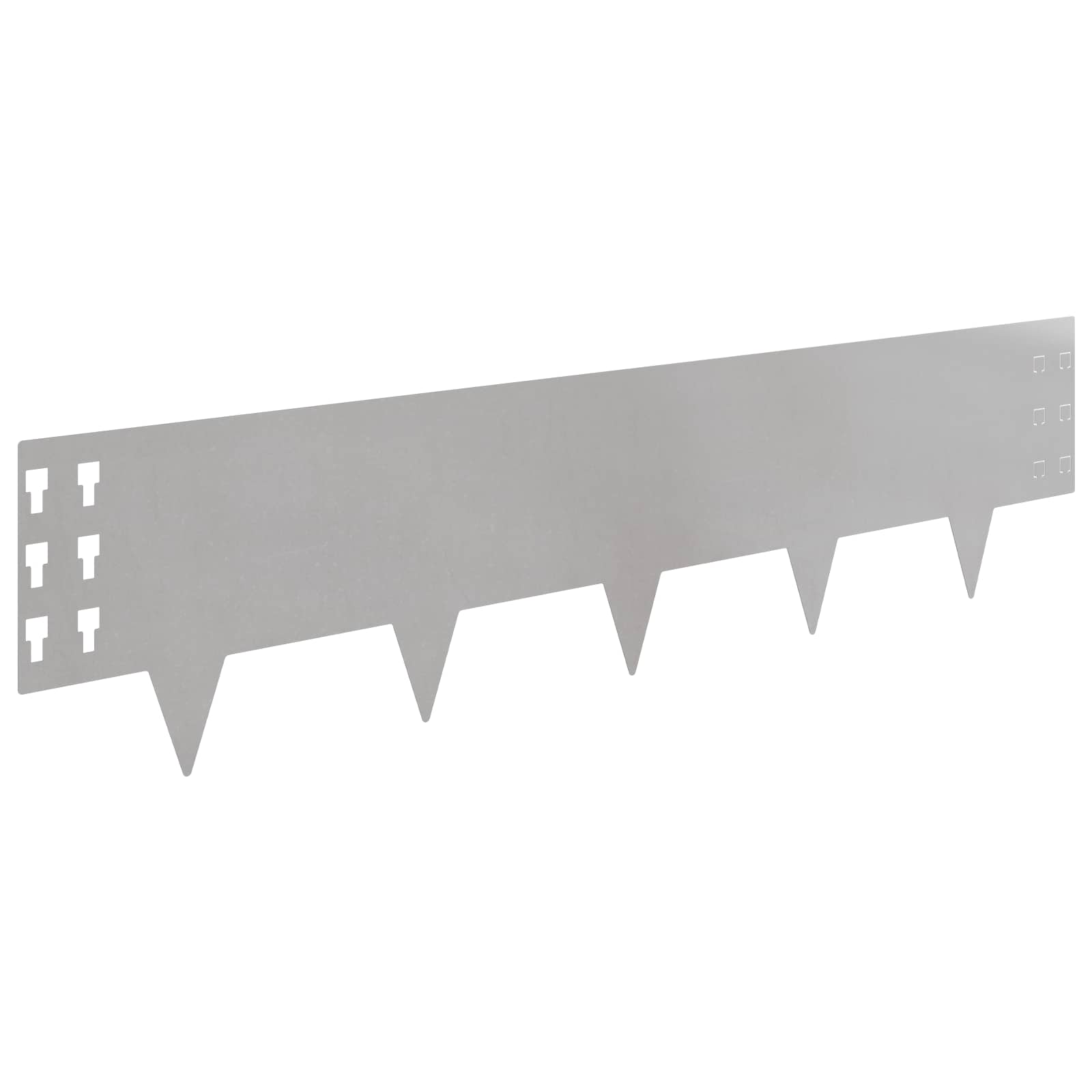 Bordura per Prato 20 pcs 100 x 25 cm Acciaio Argento | homemem39