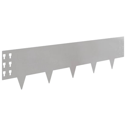 Bordura per Prato 30 pcs 100 x 25 cm Acciaio Argento | homemem39