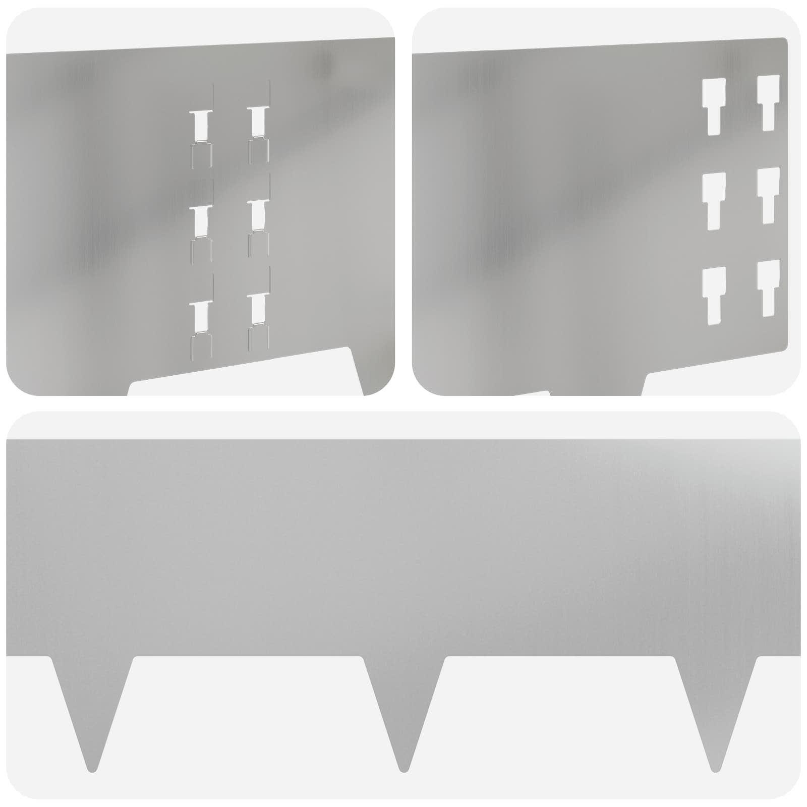 Bordura per Prato 10 pcs 100 x 25 cm Acciaio Argento | homemem39