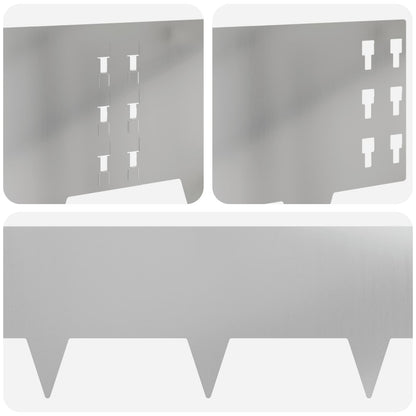 Bordura per Prato 10 pcs 100 x 25 cm Acciaio Argento | homemem39