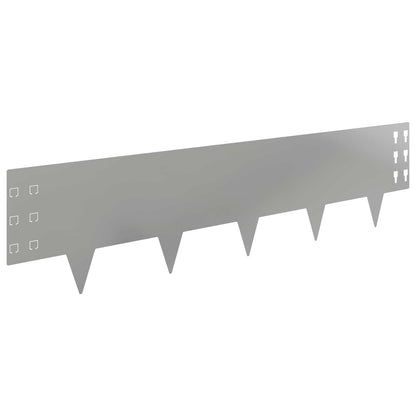 Bordura per Prato 30 pcs 100 x 25 cm Acciaio Argento | homemem39