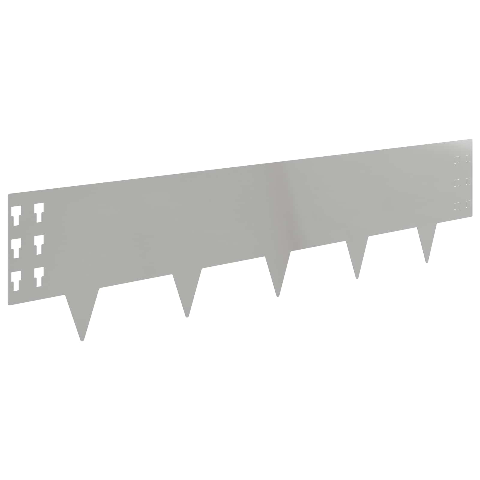 Bordura per Prato 30 pcs 100 x 25 cm Acciaio Argento | homemem39