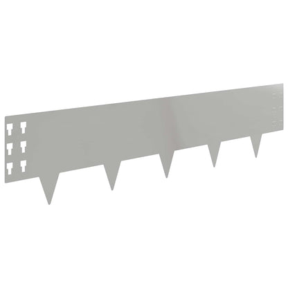 Bordura per Prato 30 pcs 100 x 25 cm Acciaio Argento | homemem39