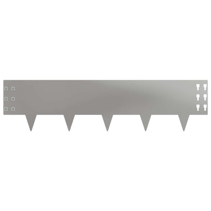Bordura per Prato 30 pcs 100 x 25 cm Acciaio Argento | homemem39