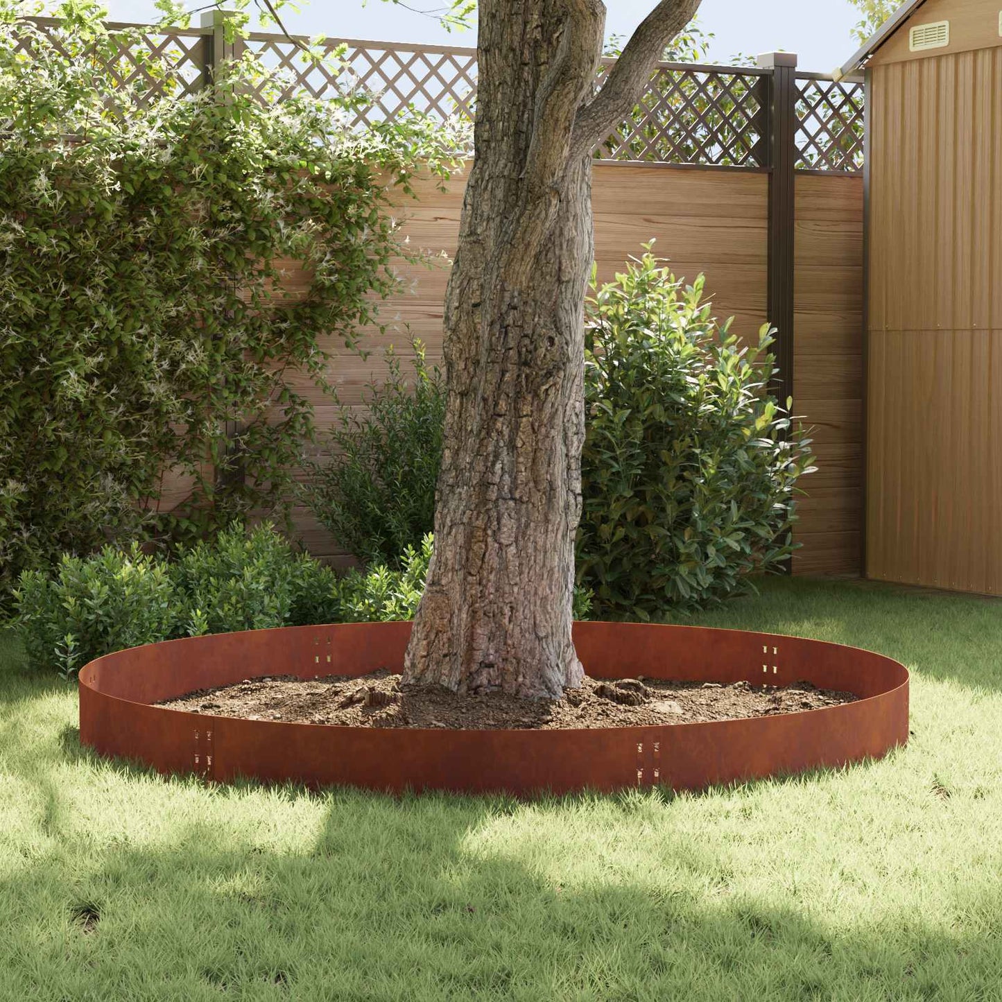 Bordura per Prato 10 pcs 100 x 25 cm Acciaio Ruggine | homemem39