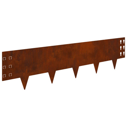Bordura per Prato 10 pcs 100 x 25 cm Acciaio Ruggine | homemem39