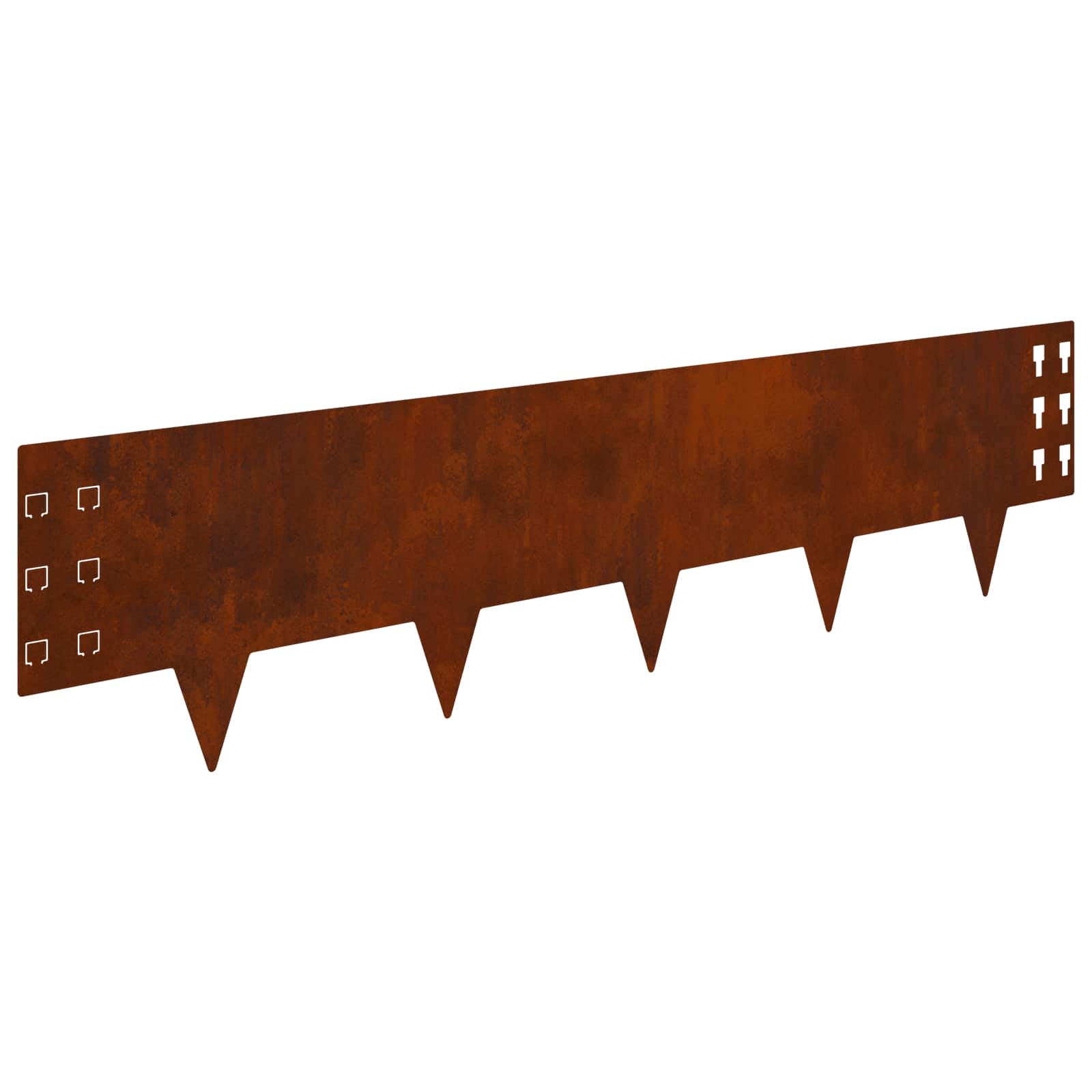 Bordura per Prato 20 pcs 100 x 25 cm Acciaio Ruggine | homemem39