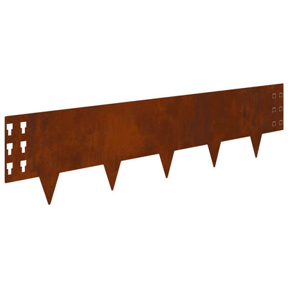 Bordura per Prato 20 pcs 100 x 25 cm Acciaio Ruggine | homemem39