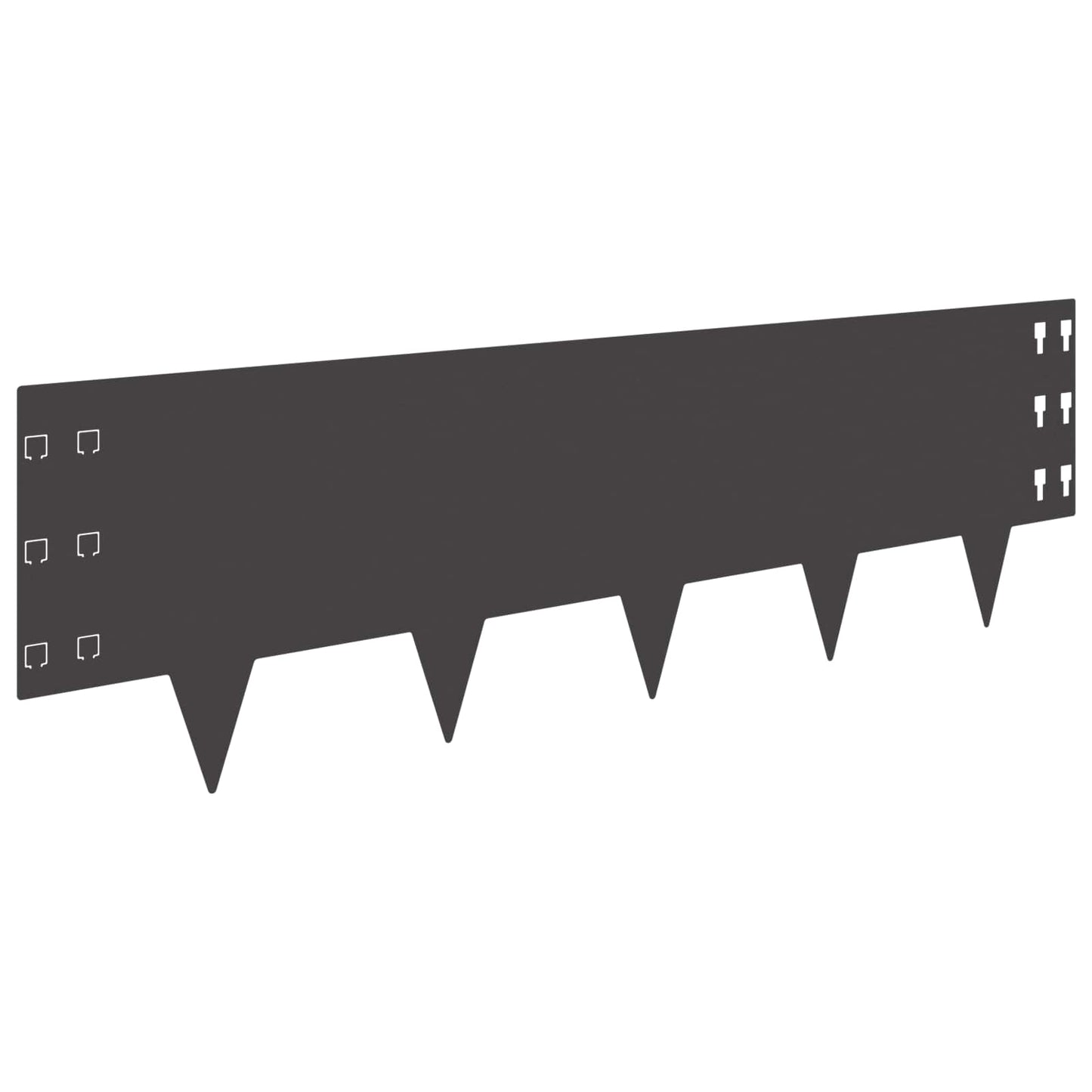 Bordura per Prato 10 pcs 100 x 30 cm Acciaio Nero | homemem39