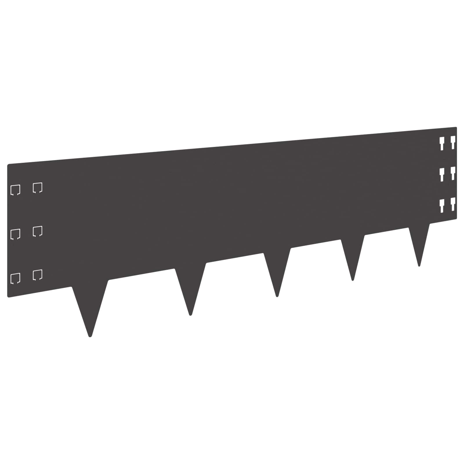 Bordura per Prato 10 pcs 100 x 30 cm Acciaio Nero | homemem39