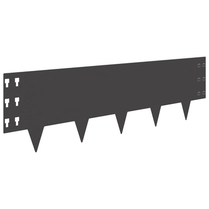 Bordura per Prato 10 pcs 100 x 30 cm Acciaio Nero | homemem39