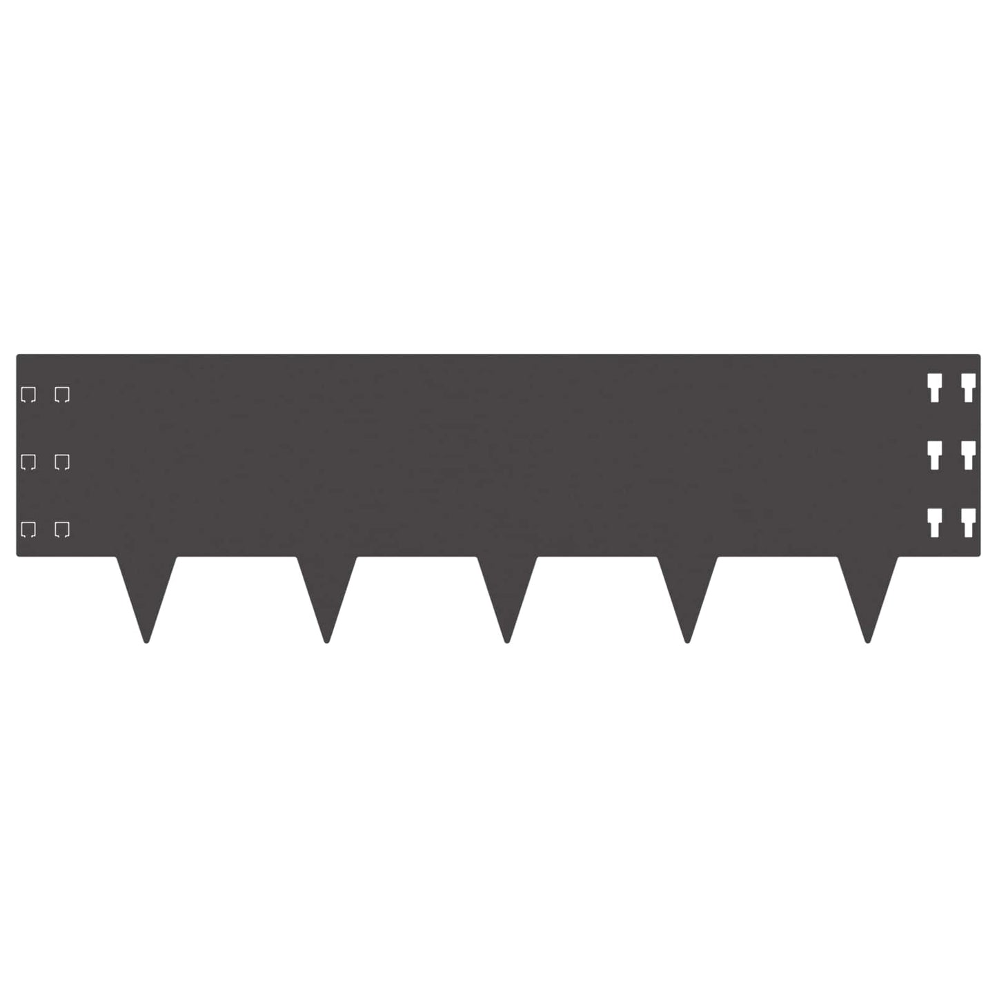 Bordura per Prato 10 pcs 100 x 30 cm Acciaio Nero | homemem39