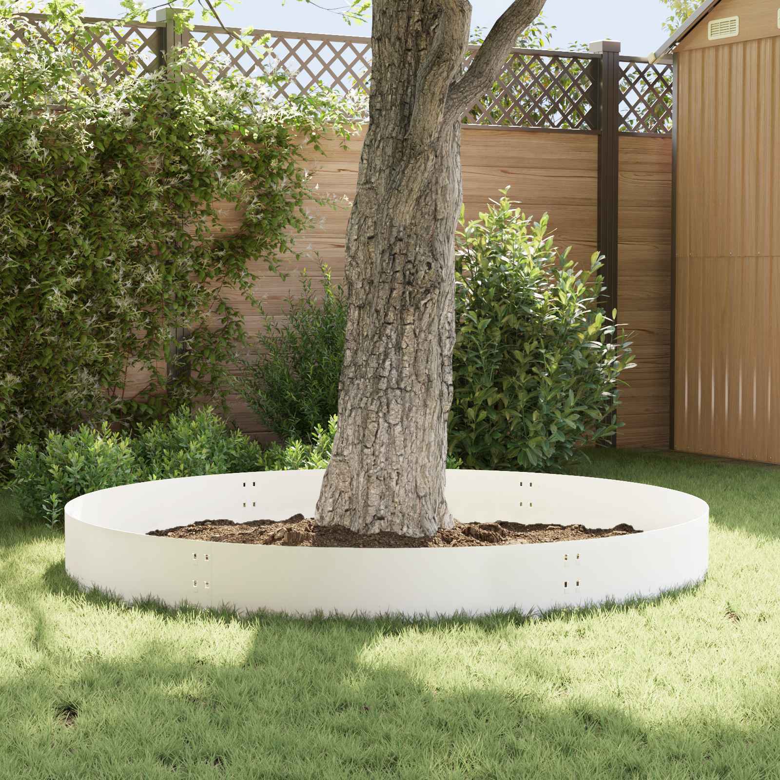 Bordura per Prato 10 pcs 100 x 30 cm Acciaio Bianco | homemem39