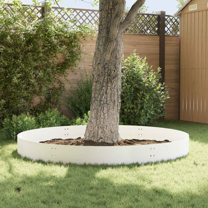 Bordura per Prato 10 pcs 100 x 30 cm Acciaio Bianco | homemem39