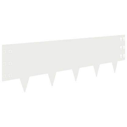 Bordura per Prato 10 pcs 100 x 30 cm Acciaio Bianco | homemem39