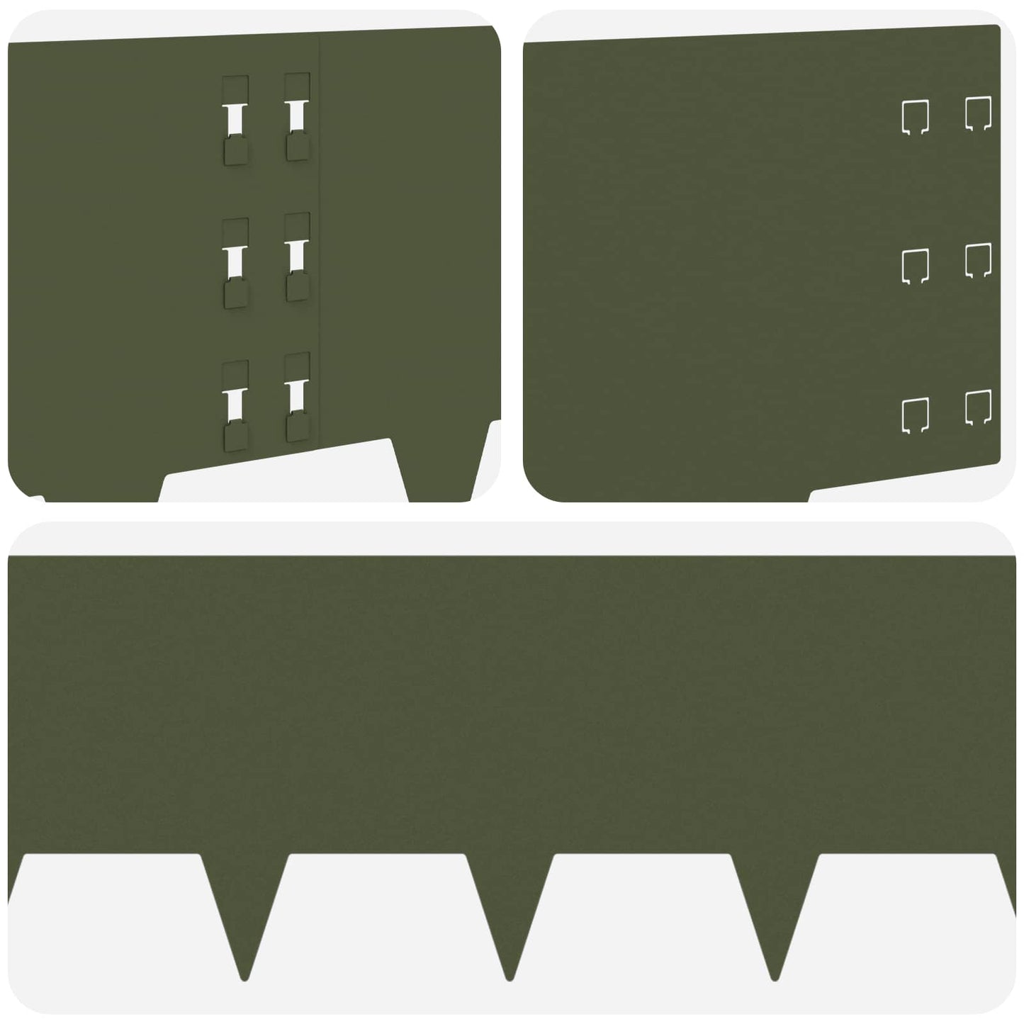 Bordura per Prato 10 pcs 100 x 30 cm Acciaio Verde Oliva | homemem39
