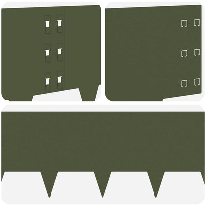 Bordura per Prato 10 pcs 100 x 30 cm Acciaio Verde Oliva | homemem39