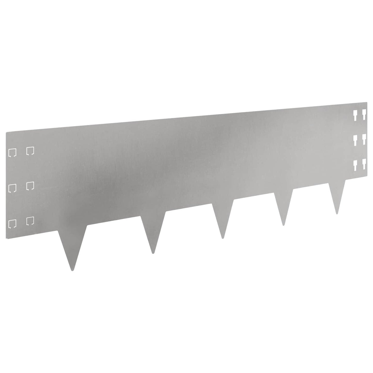 Bordura per Prato 10 pcs 100 x 30 cm Acciaio Argento | homemem39