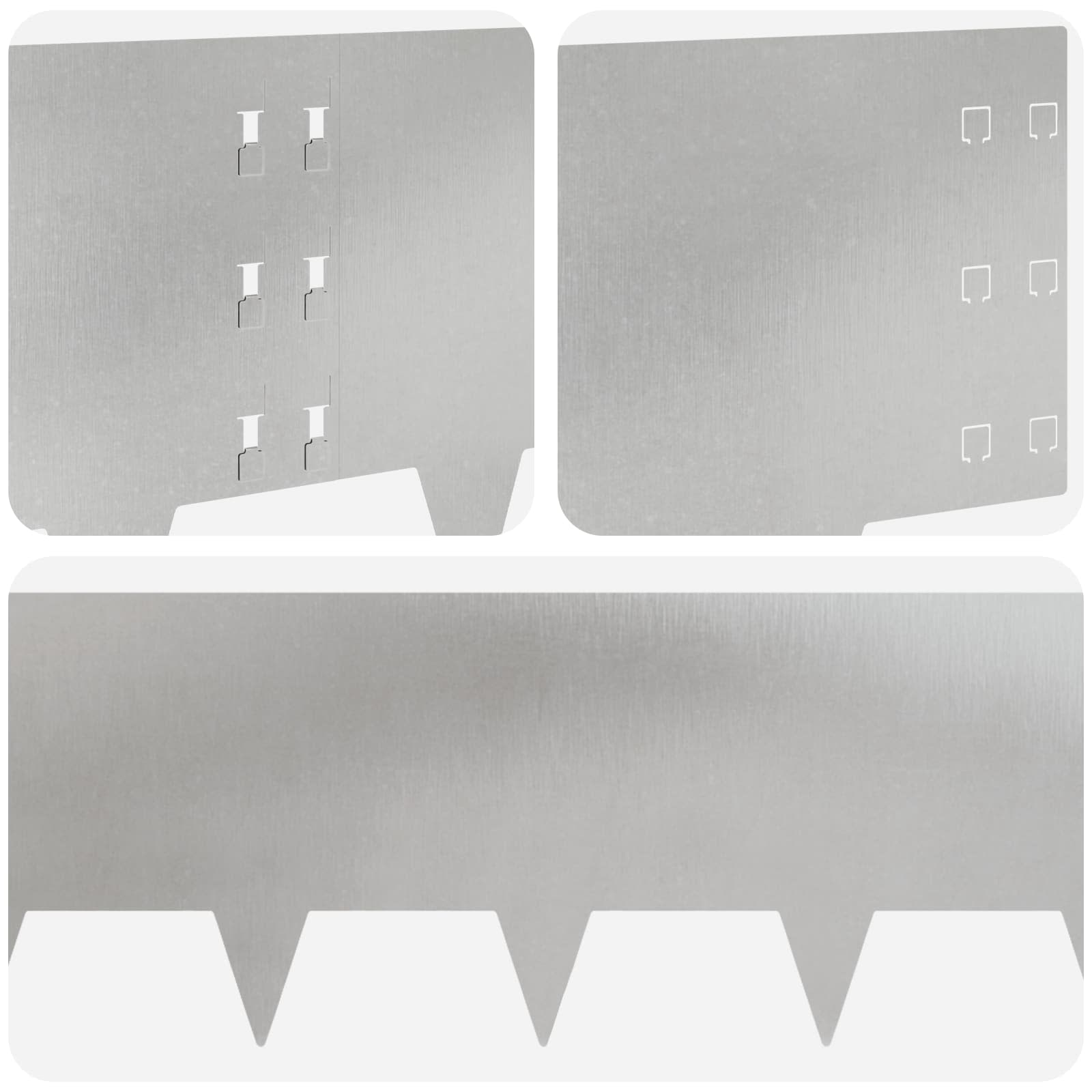 Bordura per Prato 20 pcs 100 x 30 cm Acciaio Argento | homemem39