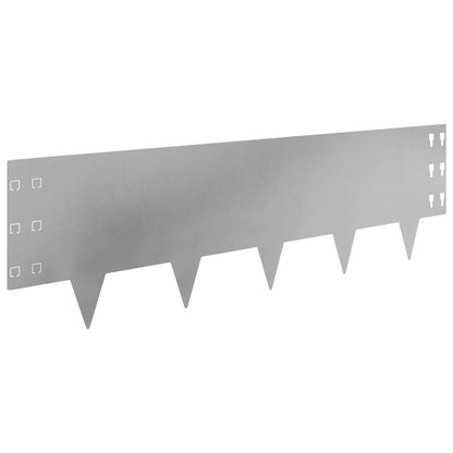 Bordura per Prato 20 pcs 100 x 30 cm Acciaio Argento | homemem39