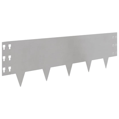 Bordura per Prato 30 pcs 100 x 30 cm Acciaio Argento