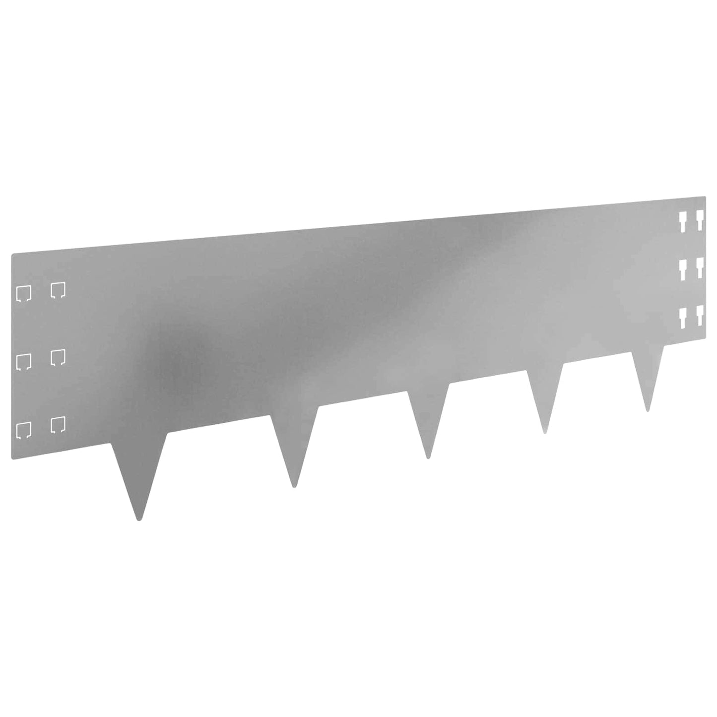 Bordura per Prato 10 pcs 100 x 30 cm Acciaio Argento