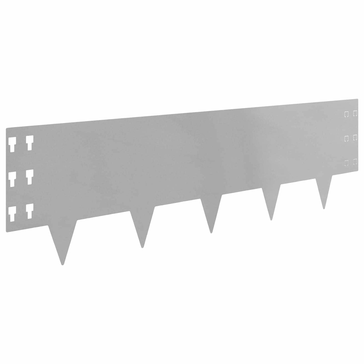 Bordura per Prato 10 pcs 100 x 30 cm Acciaio Argento | homemem39