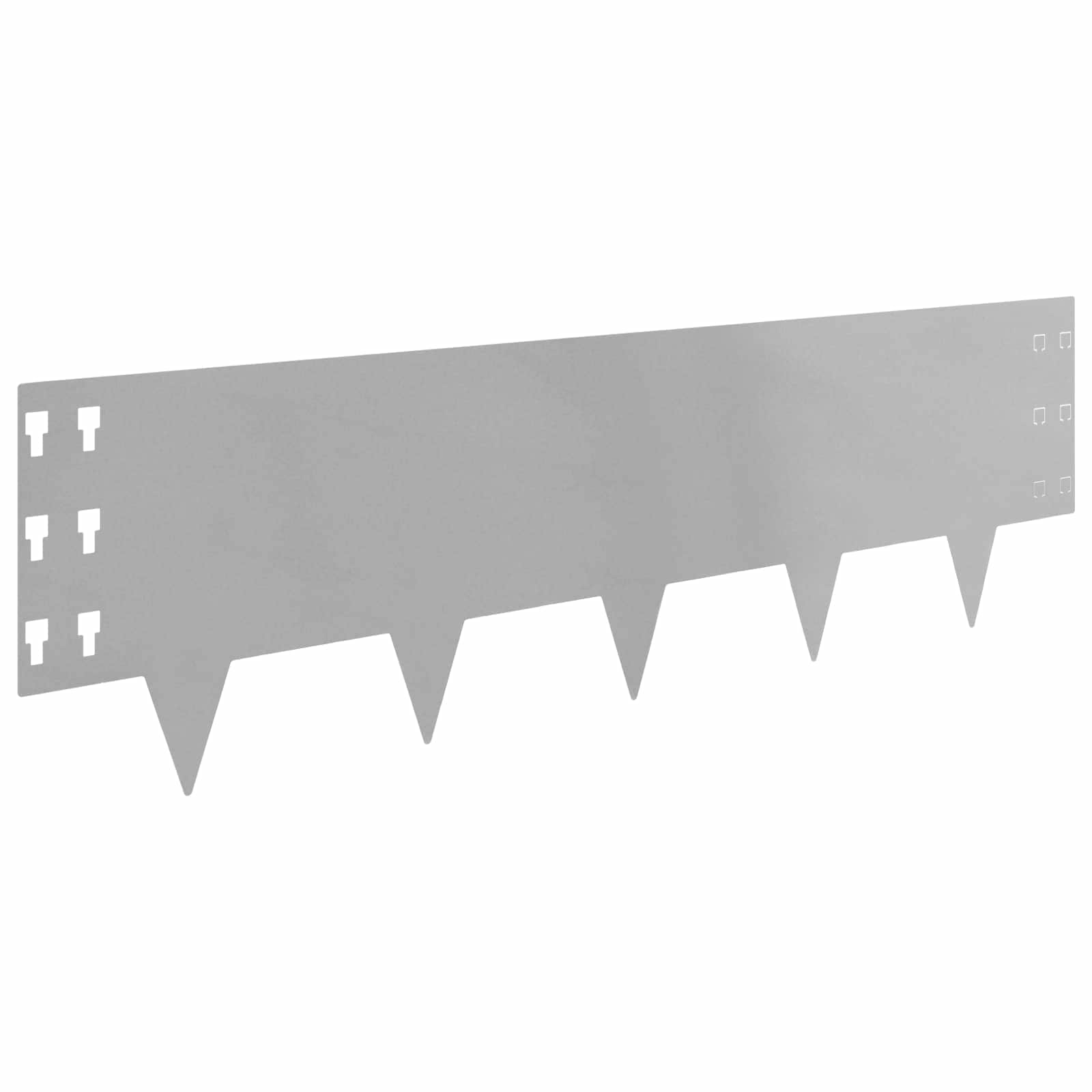 Bordura per Prato 10 pcs 100 x 30 cm Acciaio Argento | homemem39