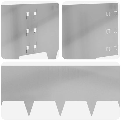 Bordura per Prato 20 pcs 100 x 30 cm Acciaio Argento | homemem39