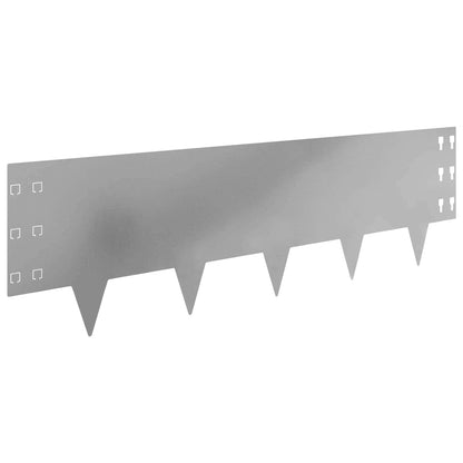 Bordura per Prato 30 pcs 100 x 30 cm Acciaio Argento | homemem39
