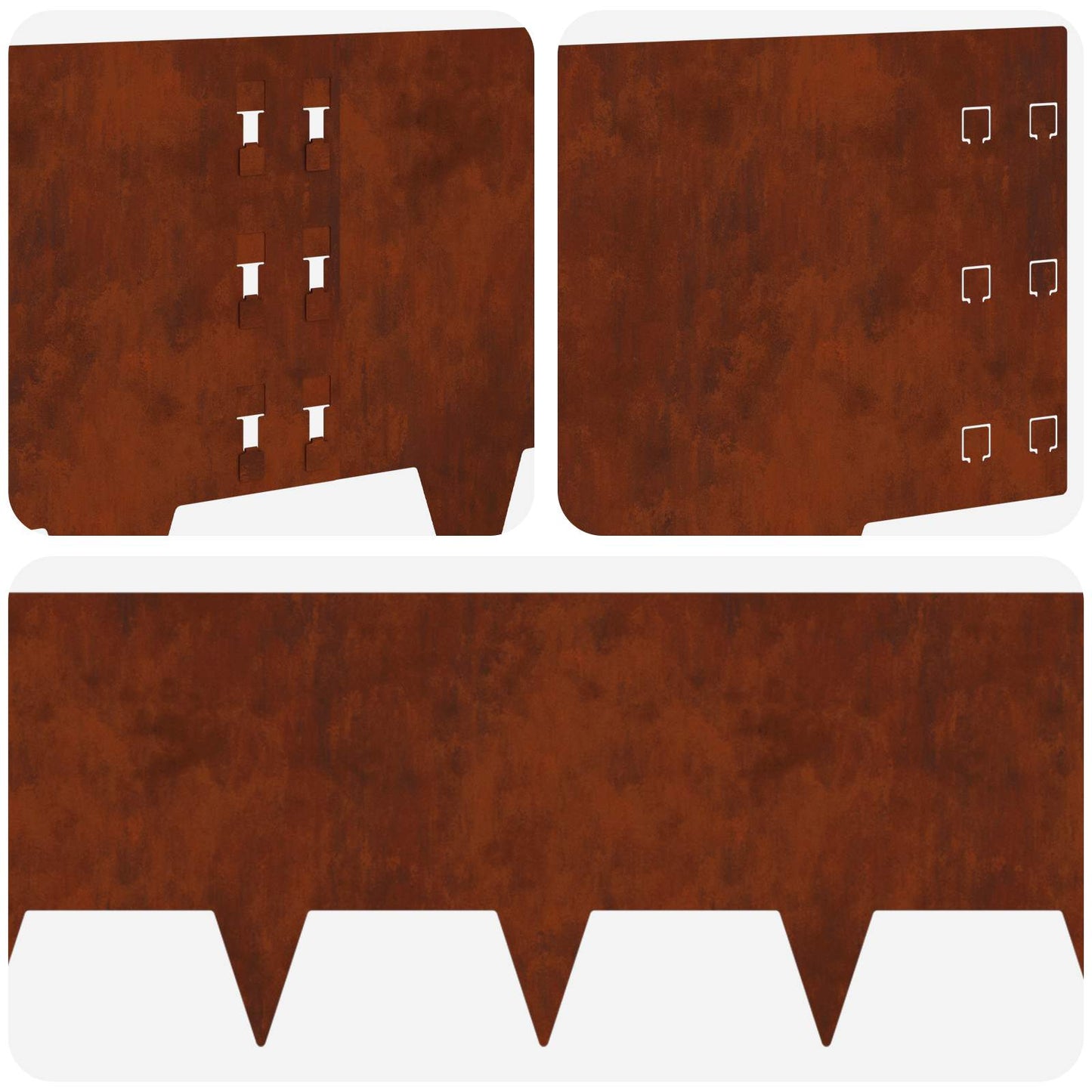 Bordura per Prato 10 pcs 100 x 30 cm Acciaio Ruggine | homemem39