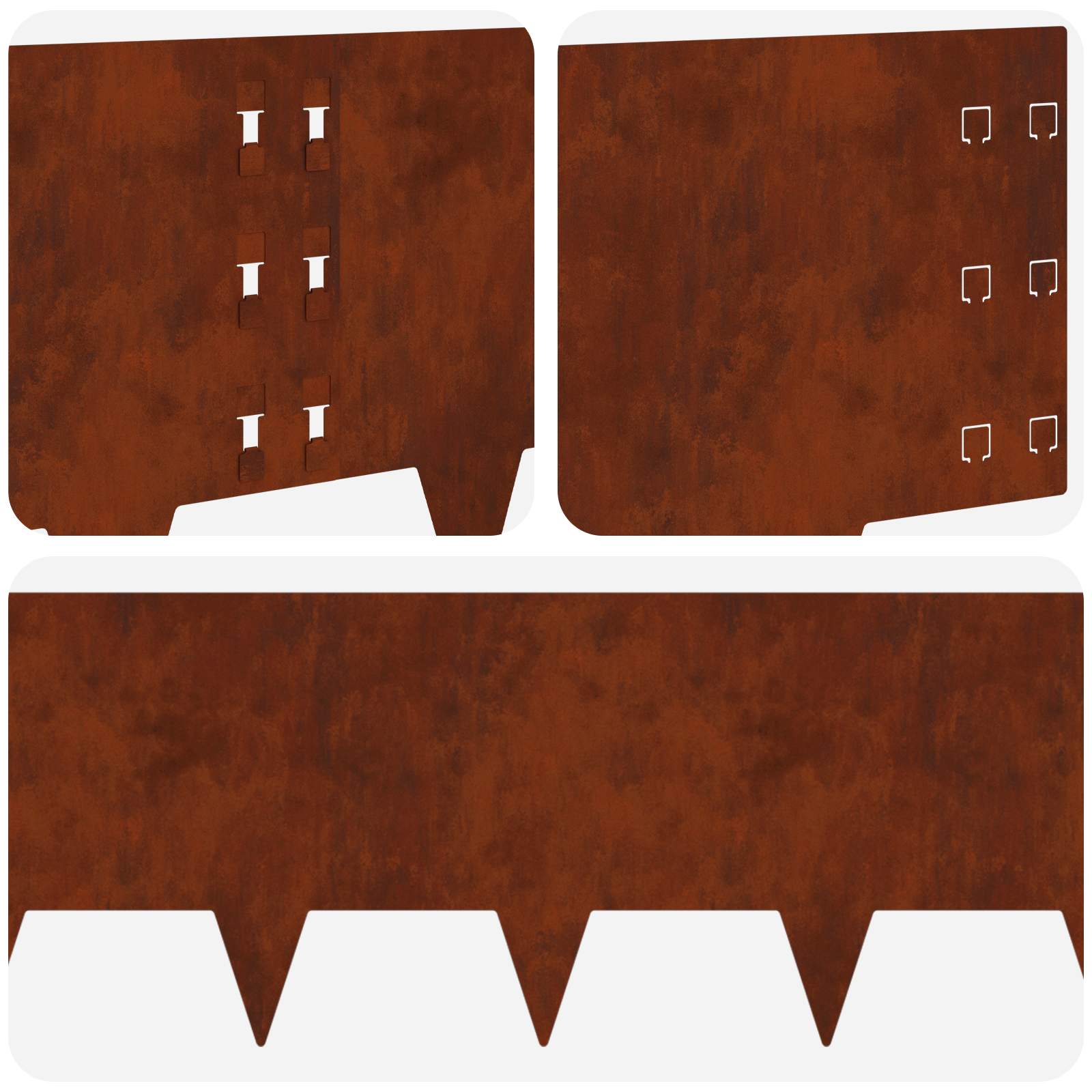 Bordura per Prato 10 pcs 100 x 30 cm Acciaio Ruggine | homemem39