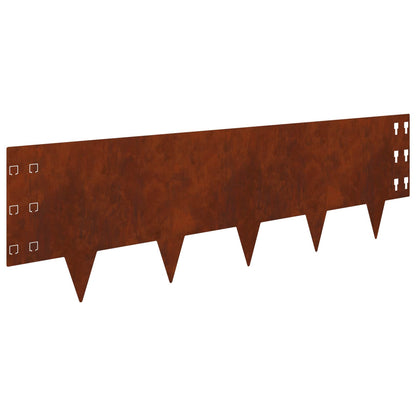 Bordura per Prato 10 pcs 100 x 30 cm Acciaio Ruggine | homemem39